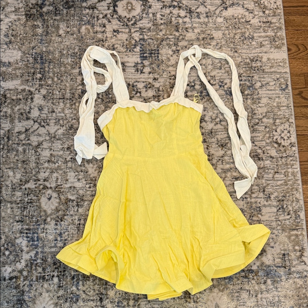Yellow Dress with White Straps